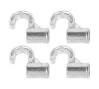 CLISPEED Aluminum Alloy Wardrobe Rod Hooks 4Pcs Smooth Finish Hooks for Hanging Clothes Coats and Accessories in Home Closet Organiser