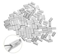 CLISPEED Aluminum Crimping Loop Sleeve, 100 Pcs 1mm Double Ferrules Cable Barrel Ferrule Wire Rope Crimping Tool for Wire Rope and Cable Line End