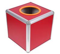 CLISPEED Aluminum Edge Donation Box 30Cm Red - Metal Raffle Ticket Container for Fundraising and Charity Event Prize Draws