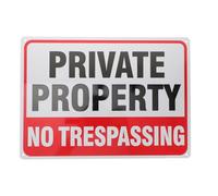 CLISPEED Aluminum No Trespassing Private Property Sign 25X35Cm Waterproof Reflective for Garden and Business Use