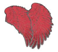 CLISPEED Angel Wings Sequin Applique for Garments and Hats, Red Embroidered Applique Badge with Unique Design and Fade-Resistant Feature, Versatile Decoration for DIY Sewing Embellishments