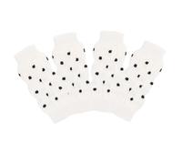 CLISPEED Anti-slip White Polka Dot Dog Socks Large for 9-12 Lbs with Lovely Cartoon Pattern, Sturdy Pet Leg Warmers, Non-slip Grip Paw Protectors for Indoor Use