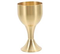 CLISPEED Antique Copper Alloy Goblet Cup Retro Decorative Buddhism Offering Chalice Small Desktop Cup High Wear-Resistant Metal Vintage Style