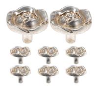 CLISPEED Antique Flower Cabinet Pull Handle 8Pcs Vintage Rose Knobs for Kitchen Cupboard Dresser Small Single Hole Modern Furniture Handles