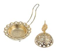 CLISPEED Arab Style Incense Burner and Large Metal Table Candle Holder with Spoon Tray, Arabic Home Candlestick Decor for Dining Table and Candlelight Dinner