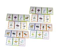 CLISPEED Arabic Alphabet Flash Cards for Kindergarten Colored Sensory Learning Cards for Early Childhood Education Stimulates Brain Development and Motor Skills Safe Educational for Boys