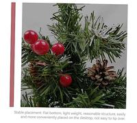CLISPEED Artificial Christmas Tree with Red Berries and Pinecones Small Tabletop Xmas Decoration for Home Party and Festive Scenery Lightweight and Easy to Use Ornament
