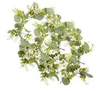 CLISPEED Artificial Eucalyptus Vine Garland 1.8m Long Plastic Leaf Decorations with Realistic Green Leaves, Never Wither, Easy to Care, for Scene Layout Decor and Outdoor Decorating