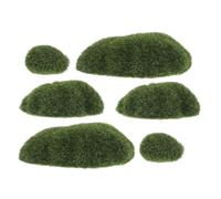 CLISPEED Artificial Moss Stones Decorative Faux Moss Rocks Set 6pcs Micro Landscape for Fairy Gardens Floral Arrangements Terrariums and DIY Crafting