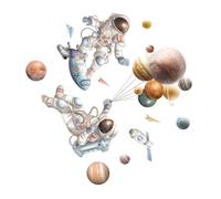 CLISPEED Astronaut Starry Sticker Cartoon Astronaut Wall Stickers Removable Not Damage to The Wall PVC Material Decor for Room