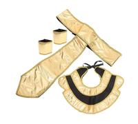 CLISPEED Authentic Egyptian King Headpiece Costume Accessories Set for Halloween and Themed Parties Pharaoh Collar and Wristbands for Men and Women Cosplay Dress Up Supplies for Historical