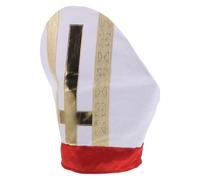 CLISPEED Authentic Medieval Pope Hat for Adults, Comfortable Cloth Clergy Costume Hat with Vintage Look, for Stage Performances and Catholic Church Play, Versatile Pairing Religious