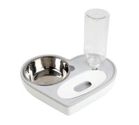 CLISPEED Automatic Heart Shaped Pet Water Feeder Bowl Spill Resistant Water Dispenser for Cats and Dogs Grey Smooth Surface Safe Engineering Material Pet Drinking Supplies