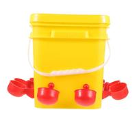 CLISPEED Automatic Poultry Feeder with Bucket and Water Bowls Reusable Chicken Feeding Bucket for Chickens Geese Pigeons Easy to Clean Poultry Food Container for Multiple Birds