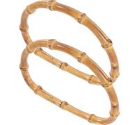 CLISPEED Bag Handles 2Pcs Bamboo U-Shaped Lightweight Natural Accessories for Tote Bags and Handmade Purse Crafting