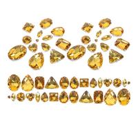 CLISPEED Bag Not Easy to Break and Deform Rhinestones Crystal Glass 50pcs Golden Rhinestone Decor for for Crafts Making and Accessories
