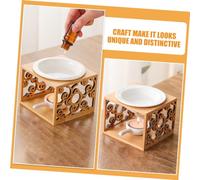 CLISPEED Bamboo Ceramic Essential Oil Burner Tealight Aromatherapy Wax Melt Warmer Decorative Fragrance Diffuser for Home Office Gift