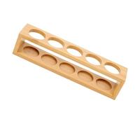 CLISPEED Bamboo Essential Oil Holder Rack Slot Display Shelf Organizer for Bottles Natural Polished Wood Storage Stand for Home Spa Vanity Table