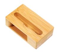 CLISPEED Bamboo Wood Phone Holder Stand with Passive Sound Amplifier Mobile Phone Cradle Desk Organizer Retro Wooden Grain Design for Enhanced Audio and Device Protection