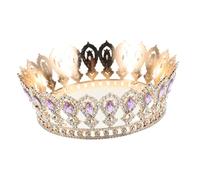 CLISPEED Baroque Crystal Tiara Crown for Women Elegant Rhinestone Hair Accessories for Bridal Weddings Birthday Parties Costume Events Effortless Comfort Versatile Styling Purple