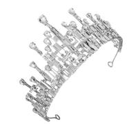 CLISPEED Baroque Silver Crown Bridal Tiara Wedding Hair Decor Bride Headband for Birthday Party and Stage Performance Elegant Women’s Headdress