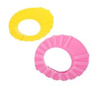 CLISPEED Bath Shield Shower Caps, Adjustable Size Pe Bath Visor 2 Pcs Soft and Thick Material, Prevents Water Entering Ears and for Bathing and Hair Washing for Bathing Hair Washing