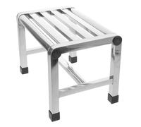 CLISPEED Bathroom Footstool Shower Shaving Foot Rest with Sturdy Legs and Space-Saving Design, Stainless Steel Non-Slip Slatted Seat for Water Drainage, Modern Stylish Look Blending
