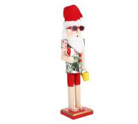 CLISPEED Beach Themed Wood Nutcracker Christmas Ornament Home Decor for Holiday Cheer and Photo Prop Crafted Nutcracker Decoration for Hotels Restaurants Shops