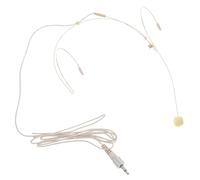 CLISPEED Beige Headset Microphone Wired Condenser Mic with Comfortable Head-mounted Design and Steerable Radio Pole for Teaching and Performing Arts during Graduation Week