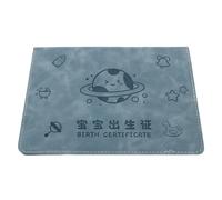 CLISPEED Birth Certificate Holder for Travel, Waterproof Artificial Leather Birth Certificate Cover Protector Sleeve, Document Wallet with Planet and Vintage Blue Designs