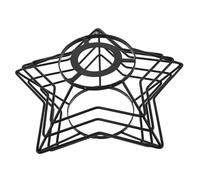 CLISPEED Black Metal Pendant Lamp Shade Cage Star-Shaped Hollow Out Lampshade for Ceiling DIY Five-Pointed Wire Frame Easy Install Vintage Chandelier Bulb Cover for Living Bar Farmhouse