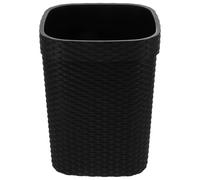 CLISPEED Black Plastic Woven Pattern Waste Basket for Office and Home, Kitchen Household Garbage Can with Practical Storage, Medium Size Trash Container for Recycling and Waste Management