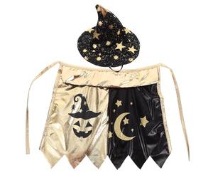 CLISPEED Black Star Cat Costume with Adjustable Witch Hat and Cloak Soft Comfortable Pet Halloween Dress for Cats and Small Animals Easy Off Magical Wizard Outfit for Halloween Christmas
