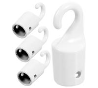 CLISPEED Blind Wand Hook Replacement Metal Connector 4Pcs White for Vertical Blinds, Easy Installation Window Drapes Accessory