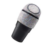 CLISPEED Bling Rhinestone Car Garbage Can with Lid Vehicle Trash Bin for Car Interior Decoration Lightweight and Space Saving Automobile Waste Container