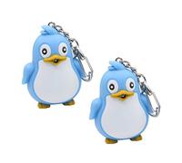 CLISPEED Blue Penguin Keychains Plastic and Metal Material 2pcs with LED Light and Sound Animal Keyrings Unique Stylish Design for Everyday Use