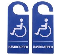CLISPEED Blue Pvc Disabled Parking Sign 2pcs 3.5x8.5in Wheelchair Symbol Handicap Parking Permit Tag for Outdoor Car Lot Disabled Access