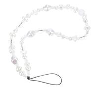 CLISPEED Bohemian Style Mobile Phone Decor Pearl Beaded Phone Chain Anti-Lost Wrist Strap for Outdoor Activities
