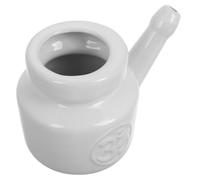 CLISPEED Bottle and Safe Gentle Use, Ceramic 350ml Nasal Cleaner for Thorough Cleaning, Elegant White Ceramic Pot Suitable for Seasonal Changes and Yoga Practice