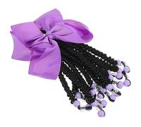 CLISPEED Bowknot Beaded Braided Ponytail Hair Extension Synthetic Wig for African Children Boys and Girls Cosplay Hair Accessory Colored No.5