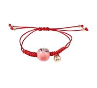 CLISPEED Braided Rope Bracelet Pink DIY Handmade Knitting Wrist Strap Delicate Handwoven Wrist Decor for Women Friends