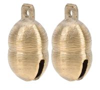 CLISPEED Brass Pet Bells 2Pcs Adjustable Large Peanut Design for Dog and Cat Collar Training Outdoors