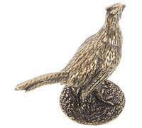 CLISPEED Brass Pheasant Statue with Base, Realistic Farmhouse Animal Ornament for Desk Or Collecting, Sturdy Sculpture Resisting Fading and Wear, Elegant Garden Or Home Décor Accent