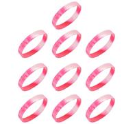 CLISPEED Breast Cancer Wristbands and Easy to Wear Design with Smooth Shiny 10pcs Silicone Stylish and Simple Bracelets for Awareness Random Color for Women and Everyday Use