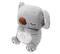 CLISPEED Breath Sensitive Koala Bear Sleep Soother Plush for Boy Girl and Washable Calming Sound Machine with Gentle Music Player and Removable Parts for Easy Cleaning Grey