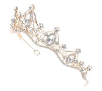 CLISPEED Bridal Tiara Bride Headdress Headbands Lightweight Zinc Alloy Rhinestone Baroque Crown Wedding Party Haircut Decoration without Fading