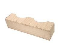 CLISPEED Bunny Wood Feeder Rabbit Feeder Large Capacity Wooden Feed Groove with Hanging Fixing Feature Rectangular Grass Storage Container for Small Pets Cage Feeding