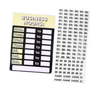 CLISPEED Business Hours Sign Writable with Stickers Thickened Yellow PVC Store Opening Sign Decal for Shops Banks Offices Easy DIY Changeable Display