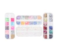 CLISPEED Butterflies Nail Sequins and Nail Art Glitter 4 Boxes DIY Manicure Decoration Kit Irregular Shaped Glitters
