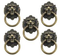 CLISPEED Cabinet Pull Knobs Cabinet Drawer Handles Lion Head Wardrobe Handles Zinc Alloy 5pcs Silver Anti-Skid Design for Door